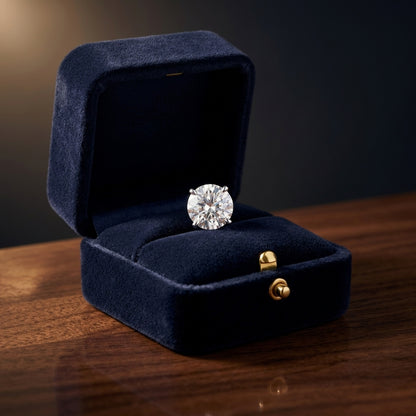 14k White Gold Bezel Set Round Brilliant Diamond Stud Earrings (1.5 Ct. T.w., Si1-si2 Clarity, H-i Color) — gift presentation