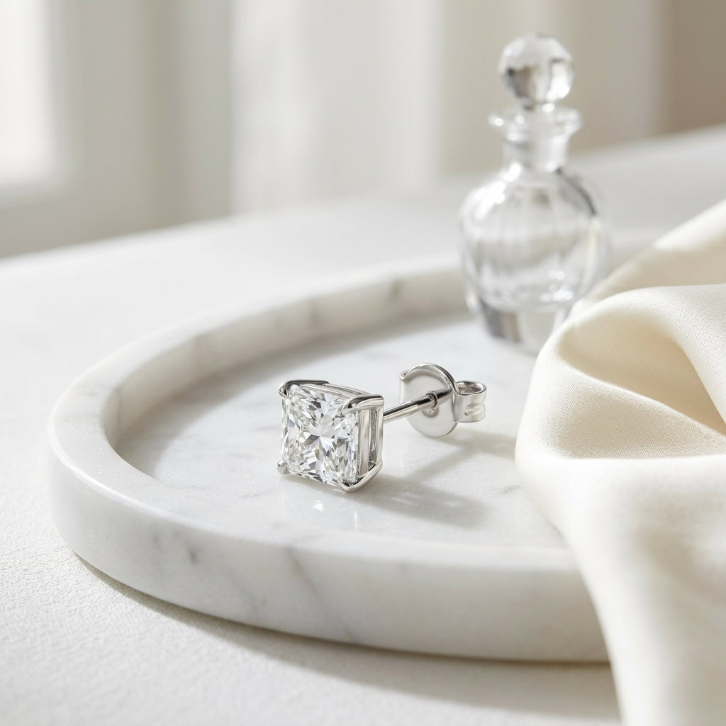 14k White Gold 8-prong Round Brilliant Diamond Stud Earrings (1.06 Ct. T.w., Vs1-vs2 Clarity, F-g Color) — atelier still life
