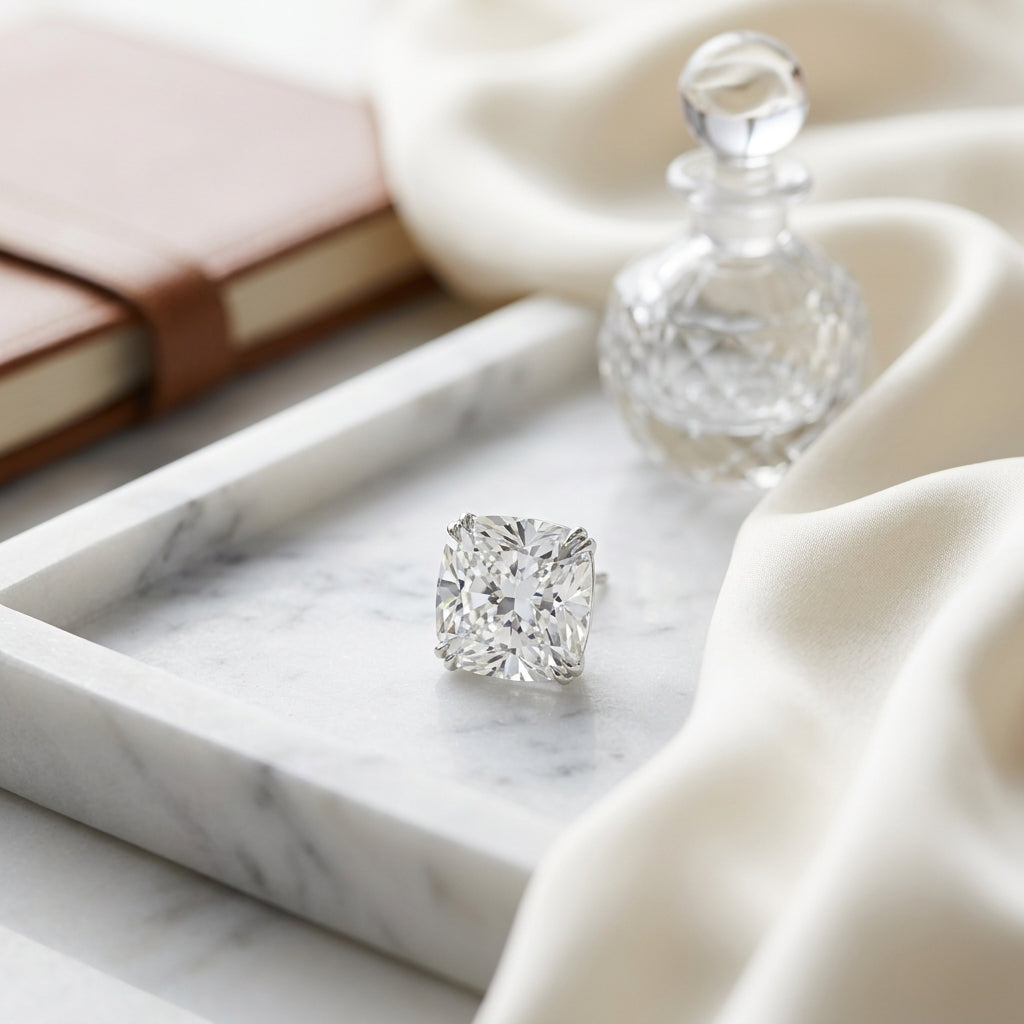 14k White Gold 8-prong Round Brilliant Diamond Stud Earrings (1 Ct. T.w., Si1-si2 Clarity, H-i Color) — atelier still life