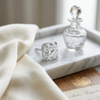 14k White Gold 8-prong Round Brilliant Diamond Stud Earrings (1.47 Ct. T.w., Si1-si2 Clarity, H-i Color) — atelier still life