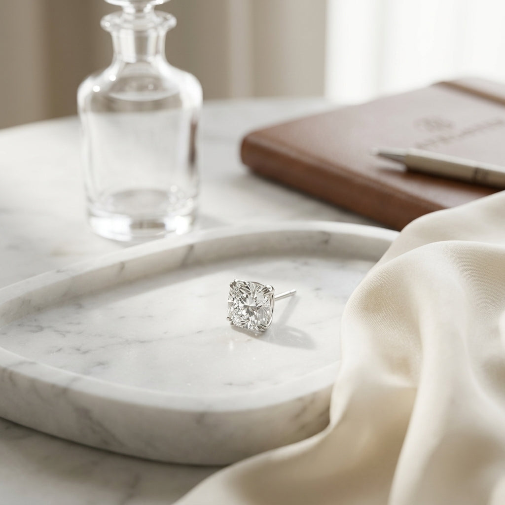 14k White Gold 8-prong Round Brilliant Diamond Stud Earrings (1.48 Ct. T.w., Vs1-vs2 Clarity, H-i Color) — atelier still life