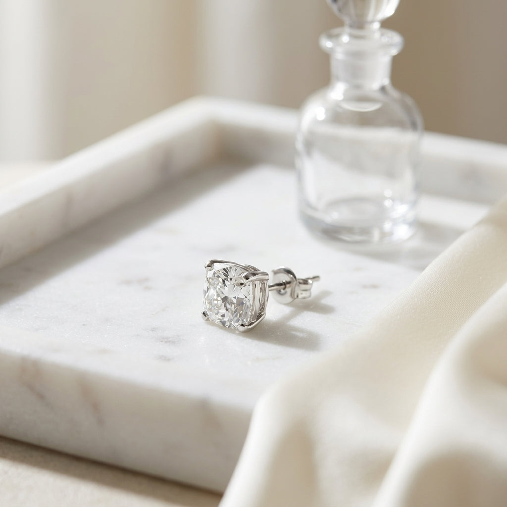 14k White Gold 8-prong Round Brilliant Diamond Stud Earrings (2.09 Ct. T.w., Si1-si2 Clarity, H-i Color) — atelier still life