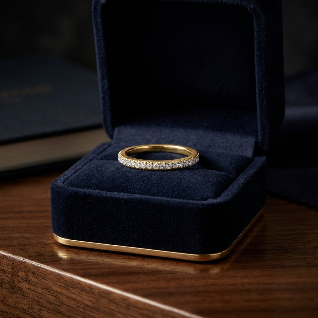 Diamond Slim Prong Band In 14k Yellow Gold (0.32ctw) — gift presentation