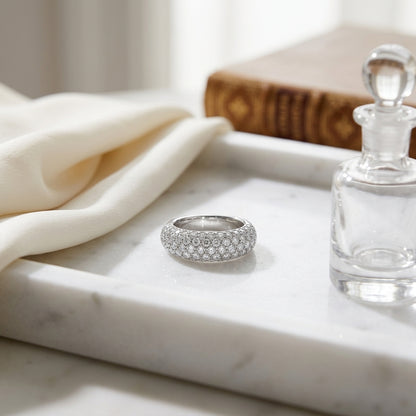 Diamond Pave Domed Ring In 14k Yellow Gold (1 Ctw) — atelier still life