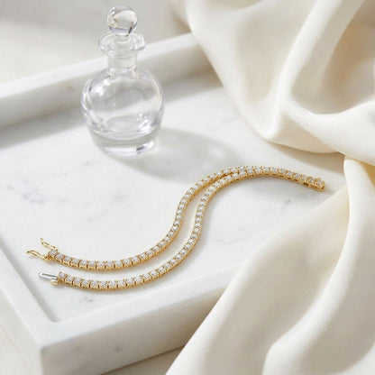 Diamond Round 4-prong Tennis Bracelet In 14k Yellow Gold (4ctw) — atelier still life