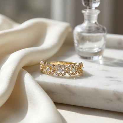 Lace Pave Diamond Band In 14k Yellow Gold — atelier still life