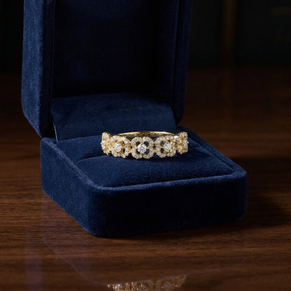 Lace Pave Diamond Band In 14k Yellow Gold — gift presentation