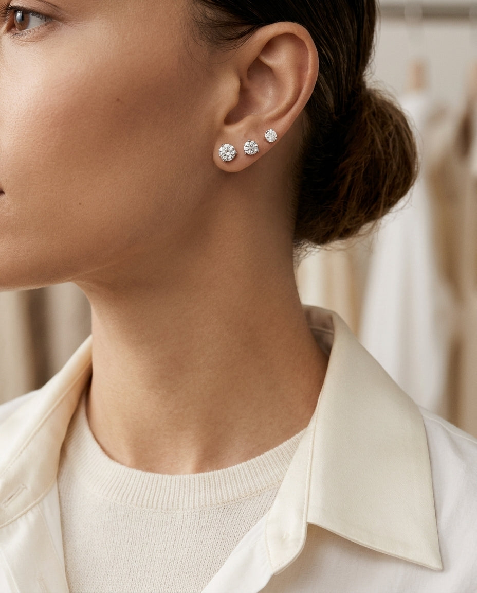 Diamond & 14k Yellow Gold Earring — editorial close-up