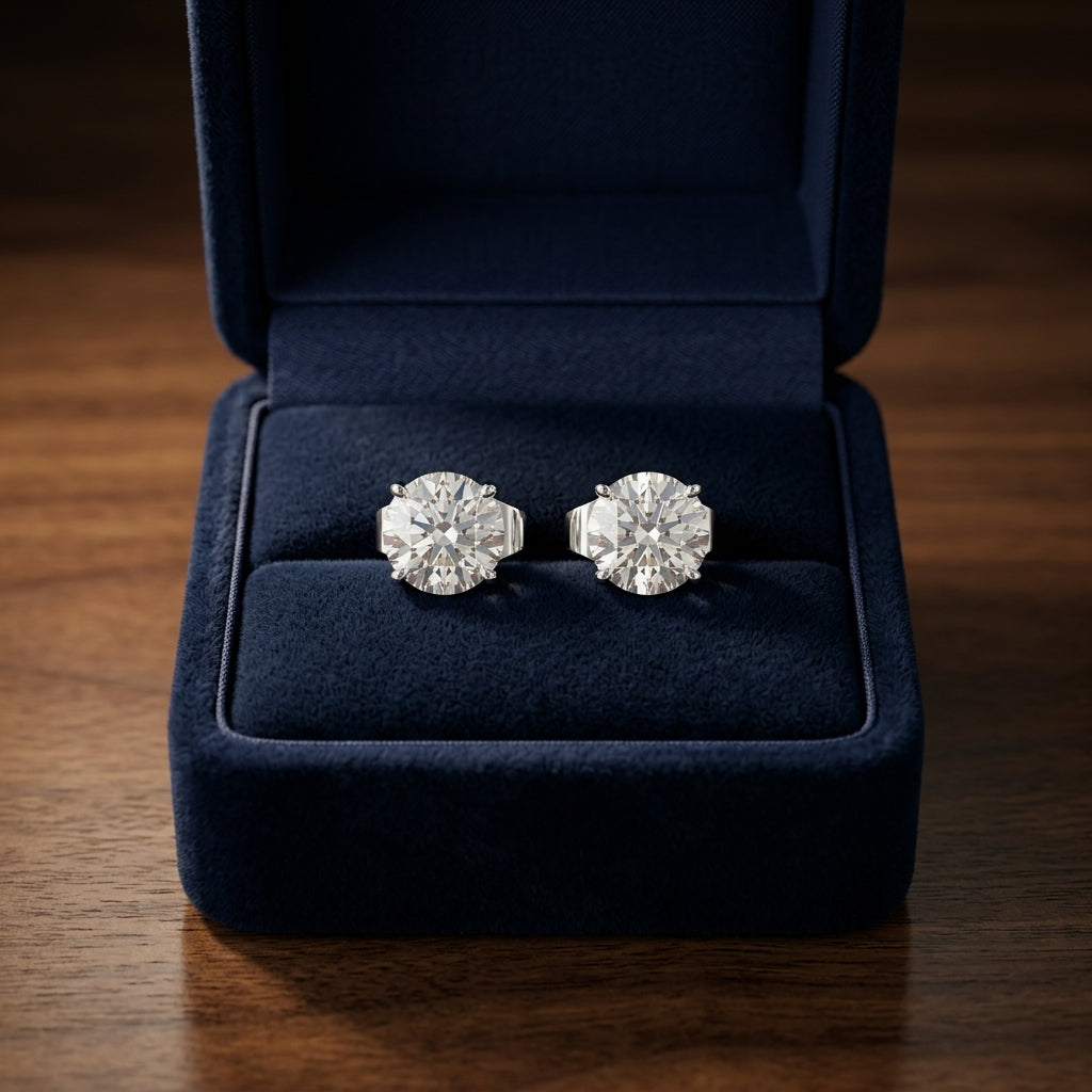 Diamond & 14k Yellow Gold Earring — gift presentation