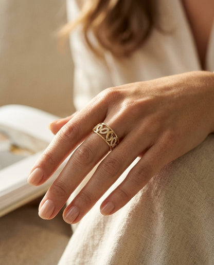 Delicate High Polish Diamond Ring In 14k Yellow Gold — portrait close