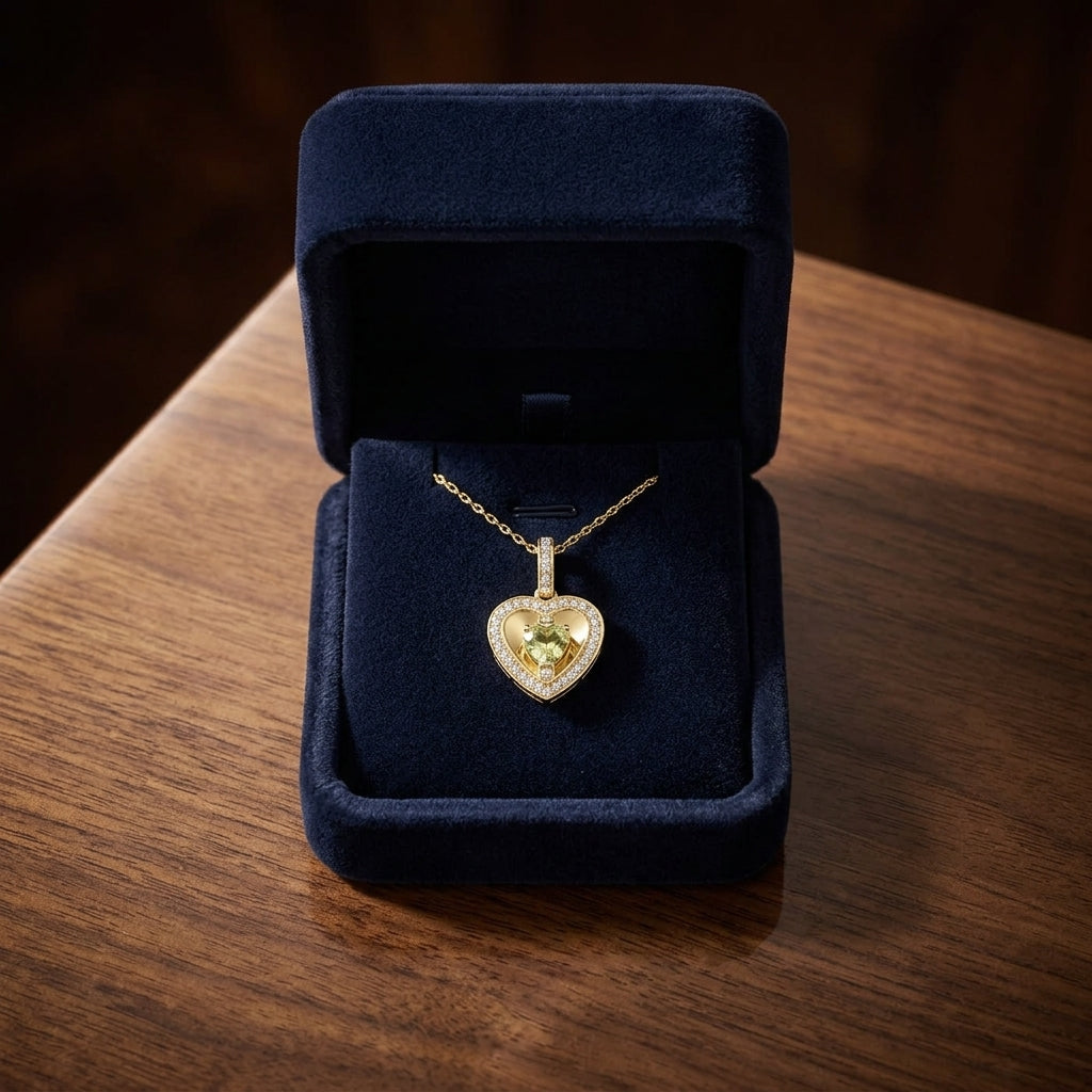 14k Yellow Gold Quartz 1/5ct Tdw Diamond Heart Pendant (h-j, Si1-si2) — gift presentation
