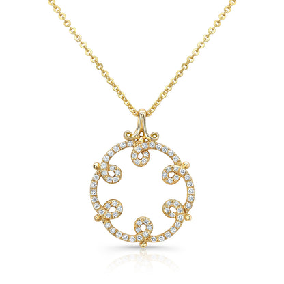 Diamond Loops Pendant In 14k Yellow Gold