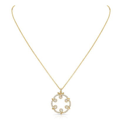 Diamond Loops Pendant In 14k Yellow Gold