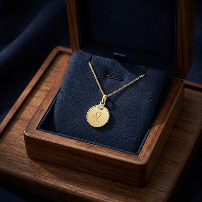 14k Yellow Gold .035ct Tdw Diamond Zodiac Symbol Pendant (h-i, Si1-si2) — gift presentation