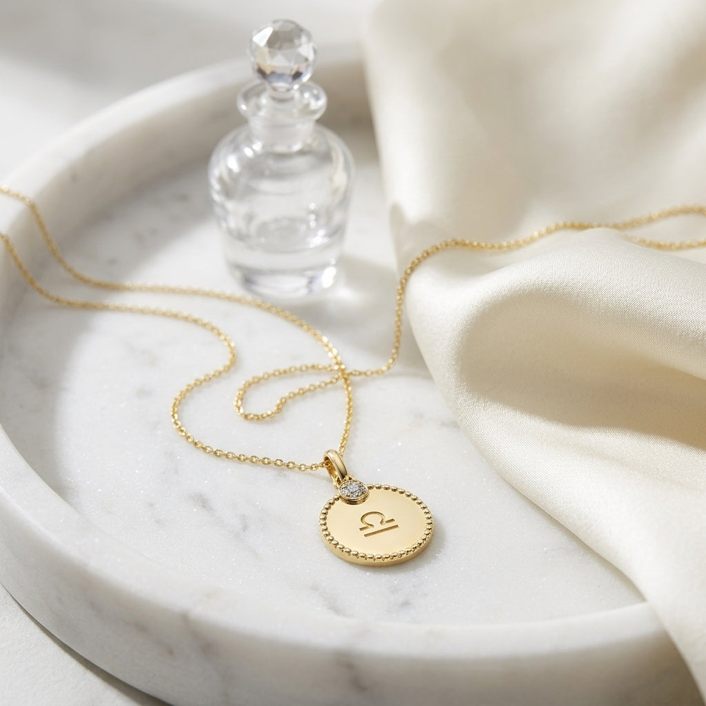 14k Yellow Gold .035cttdw Diamond Zodiac Symbol Pendant(h-i, Si1-si2) — atelier still life