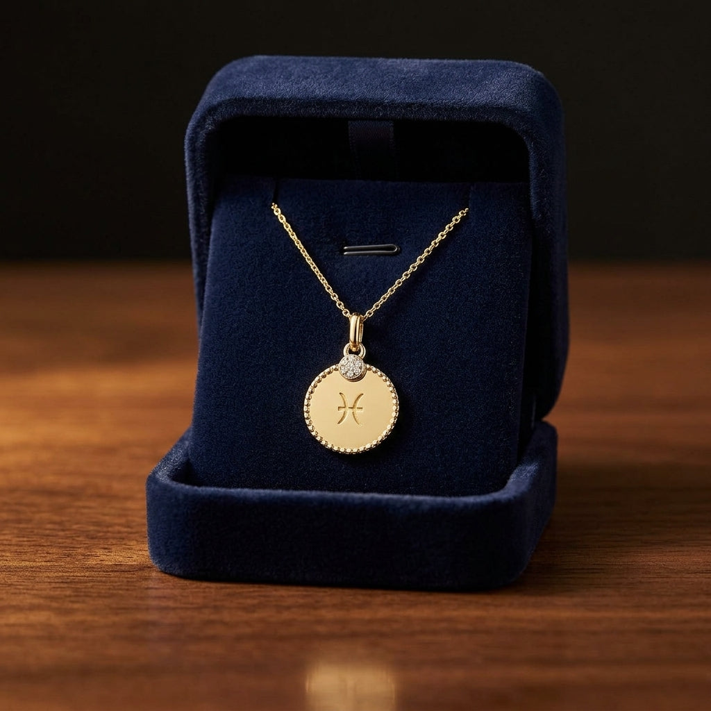 14k Yellow Gold .035ct Tdw Diamond Zodiac Symbol Pendant(h-i, Si1-si2) — gift presentation