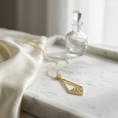 Diamond Pave Elongated Diamond Shaped Pendant In 14k Yellow Gold (1/3 Ct.tw.) — atelier still life