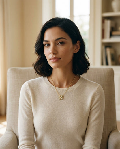 Diamond Clover Pendant in 14k Yellow Gold 1/2ctw — portrait full