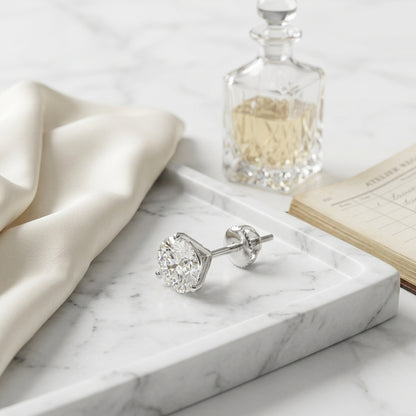 Diamond Round Martini Studs 14k Yellow Gold — atelier still life