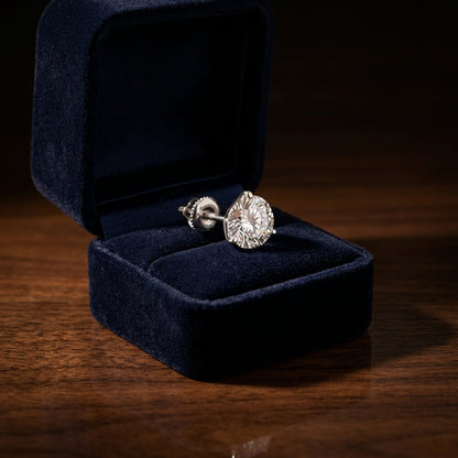 Diamond Round Martini Studs 14k Yellow Gold — gift presentation