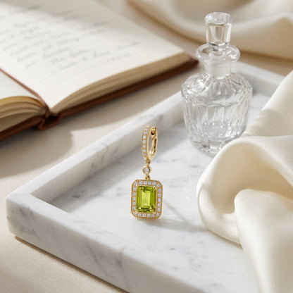 Peridot & Diamond In 14k White Gold Earring — atelier still life
