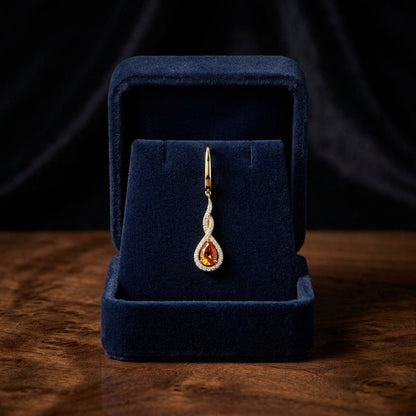 Citrine And Diamond Pave Earrings In 14k White Gold (1/5 Ct.tw.) — gift presentation