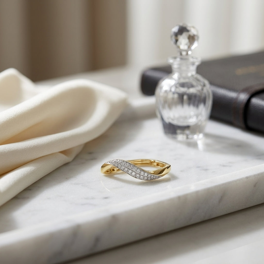 Diamond Twist V Hoop Earrings in 14k Yellow Gold 1/2ctw — atelier still life