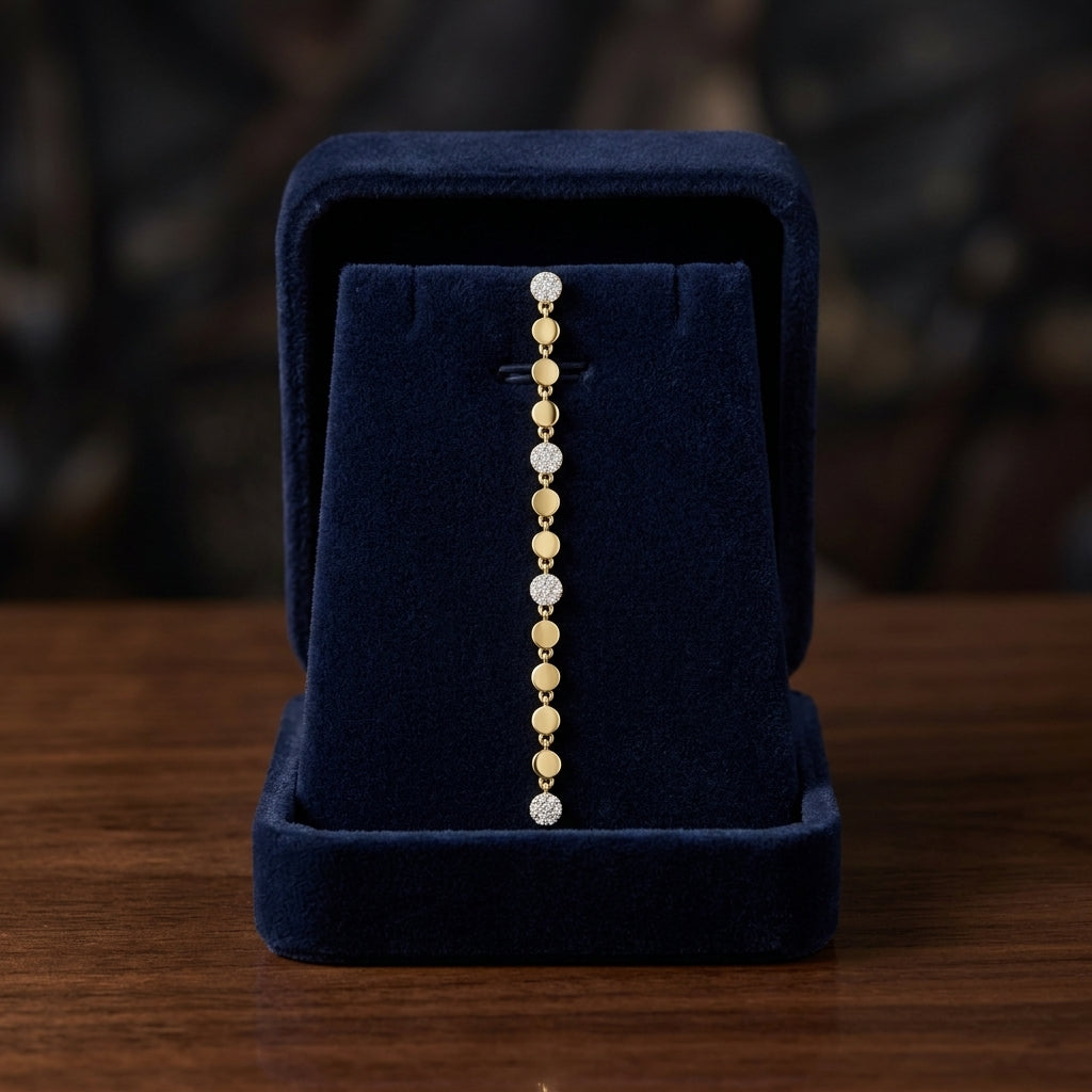 Diamond Linear Drop Earrings in 14k Yellow Gold 1/8ctw — gift presentation