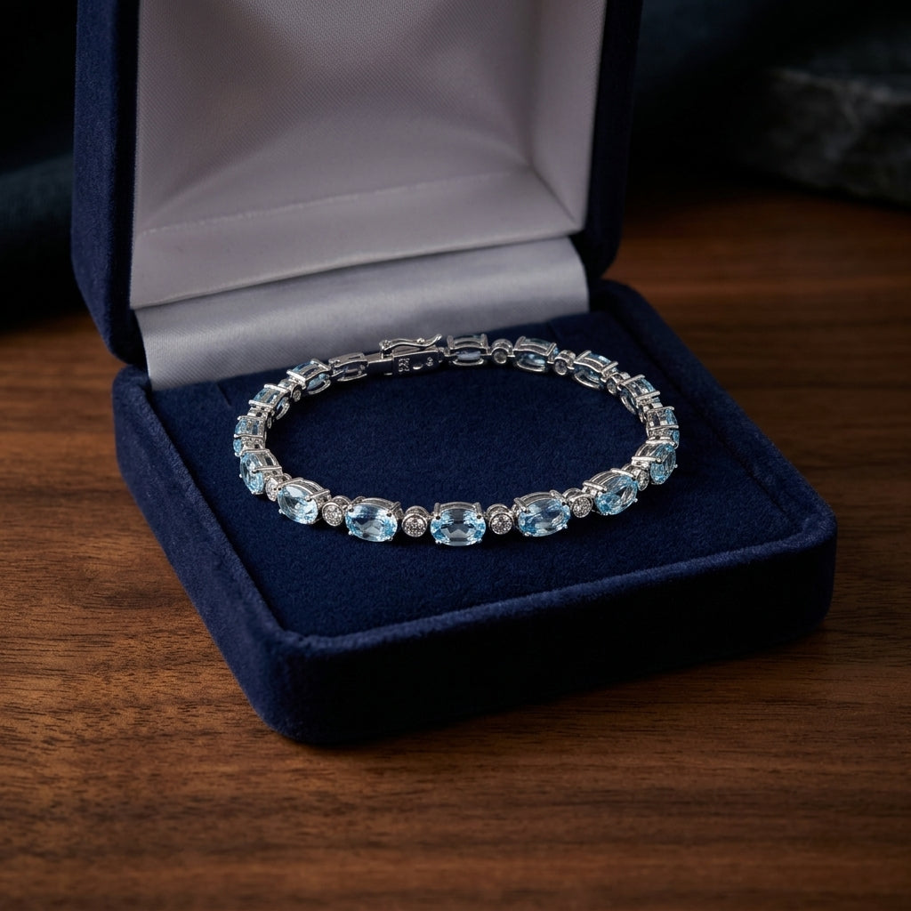 Oval Peridot Bracelet With Round Diamond Bezel Links In 14k Yellow Gold — gift presentation