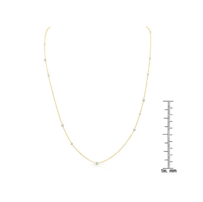 Diamonds By The Yard Round Bezel Necklace In 14k Yellow Gold