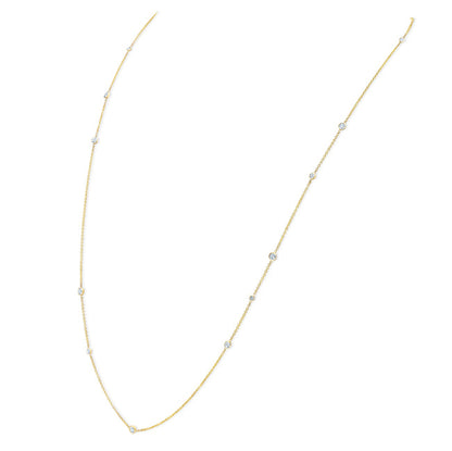 Diamonds By The Yard Round Bezel Necklace In 14k Yellow Gold