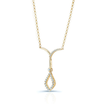 Open Kite Diamond Drop Necklace In 14k Yellow Gold 18 Inch Length