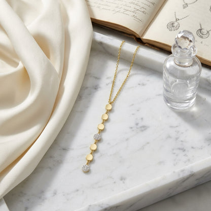 Diamond Linear Drop Necklace in 14k Yellow Gold 1/10ctw — atelier still life