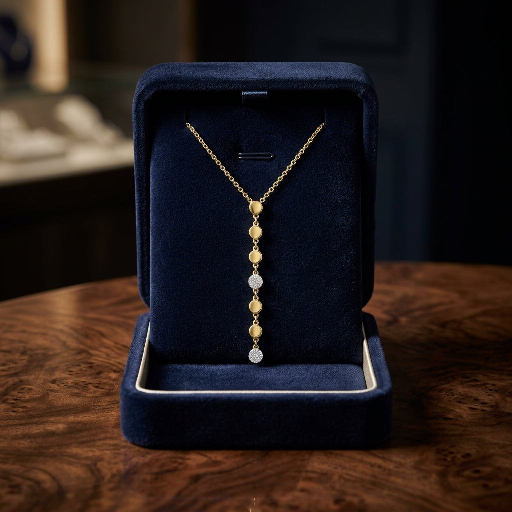 Diamond Linear Drop Necklace in 14k Yellow Gold 1/10ctw — gift presentation