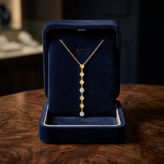 Diamond Linear Drop Necklace in 14k Yellow Gold 1/10ctw — gift presentation