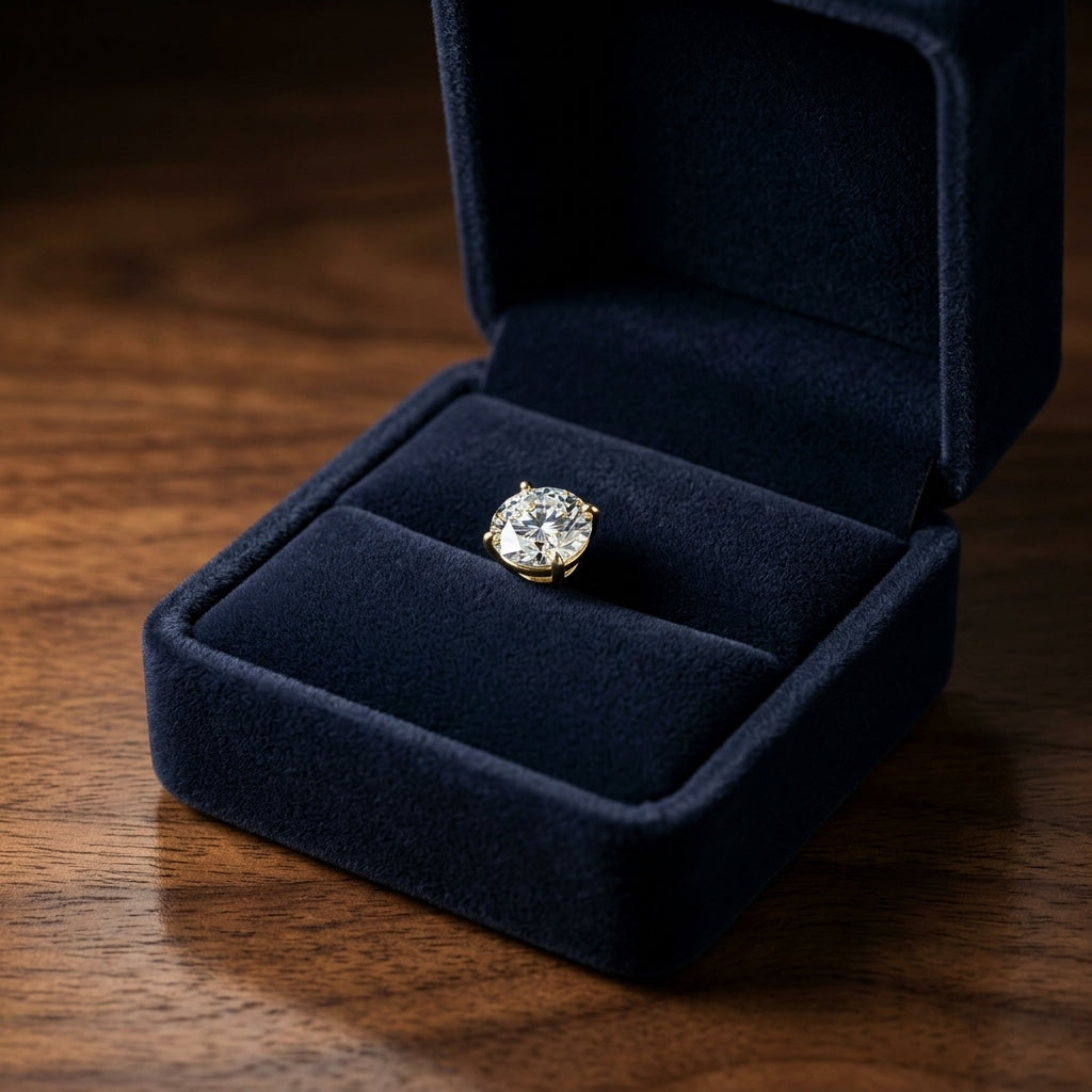 14k Yellow Gold 3-prong Round Brilliant Diamond Stud Earrings (1.06 Ct. T.w., Vs1-vs2 Clarity, F-g Color) — gift presentation