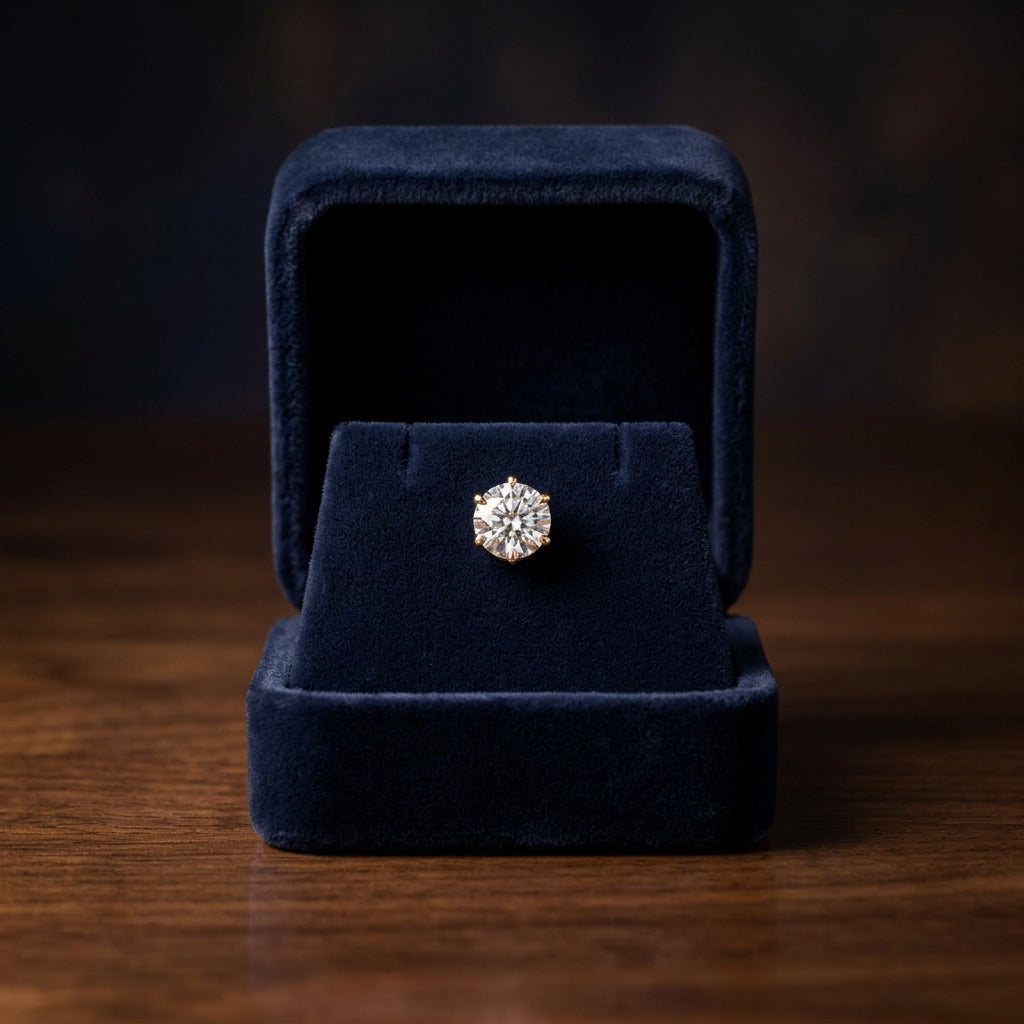 14k Yellow Gold 3-prong Round Brilliant Diamond Stud Earrings (1.48 Ct. T.w., Vs1-vs2 Clarity, H-i Color) — gift presentation