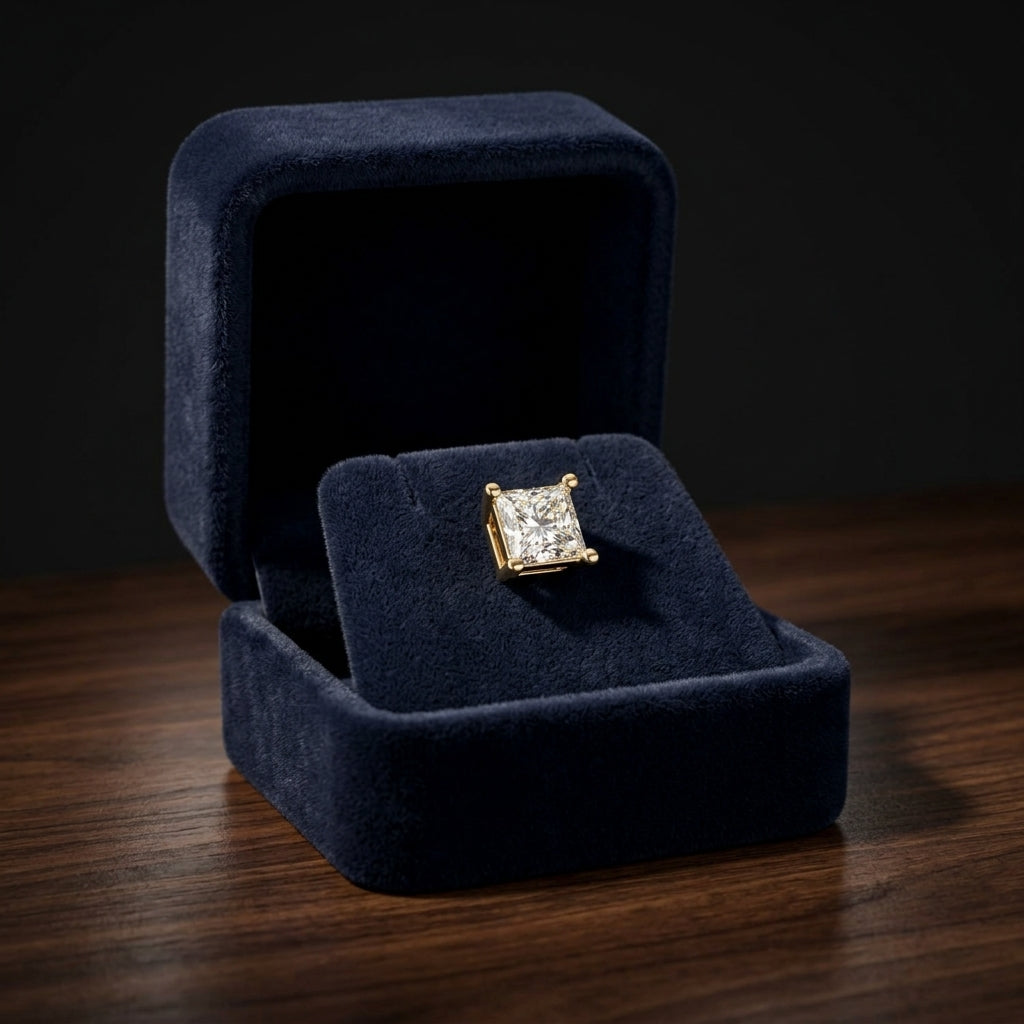 14k Yellow Gold 4-prong Princess Diamond Stud Earrings (0.52 Ct. T.w., Si1-2 Clarity, H-i Color) — gift presentation