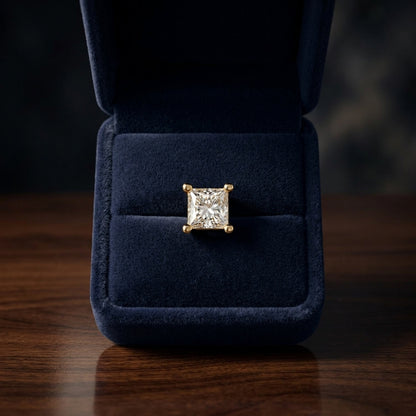 14k Yellow Gold 4-prong Princess Diamond Stud Earrings (0.75 Ct. T.w., Vs1-vs2 Clarity, H-i Color) — gift presentation