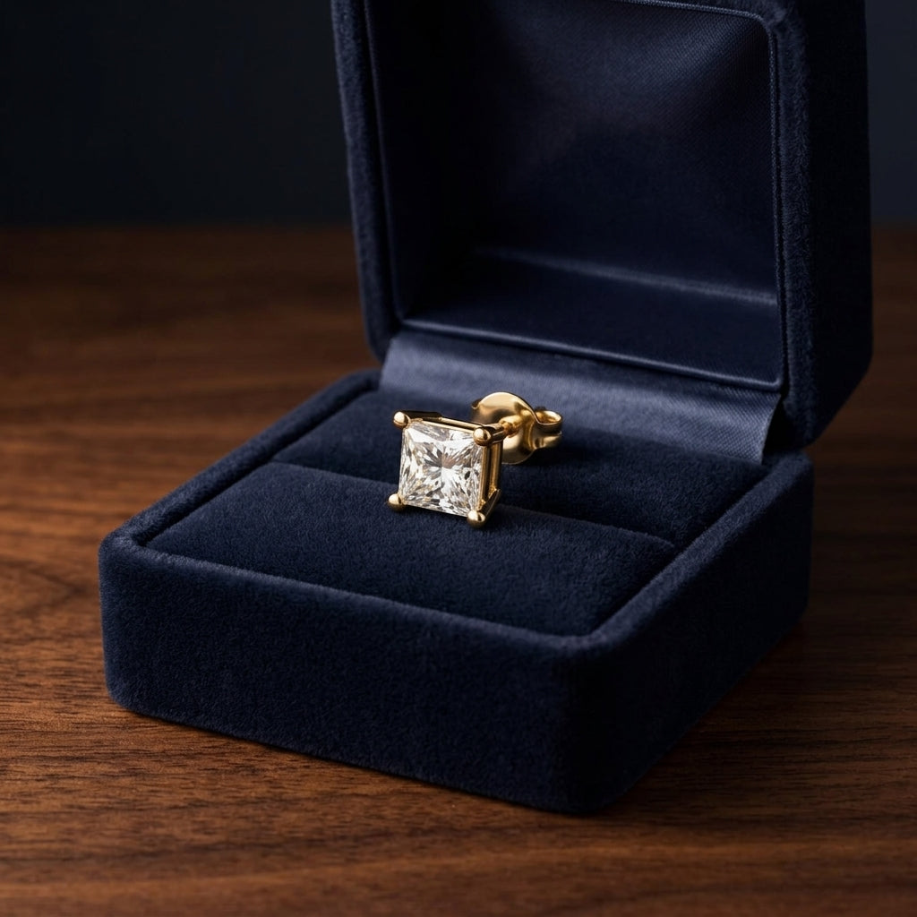 14k Yellow Gold 4-prong Princess Diamond Stud Earrings (1.06 Ct. T.w., Si1-2 Clarity, H-i Color) — gift presentation