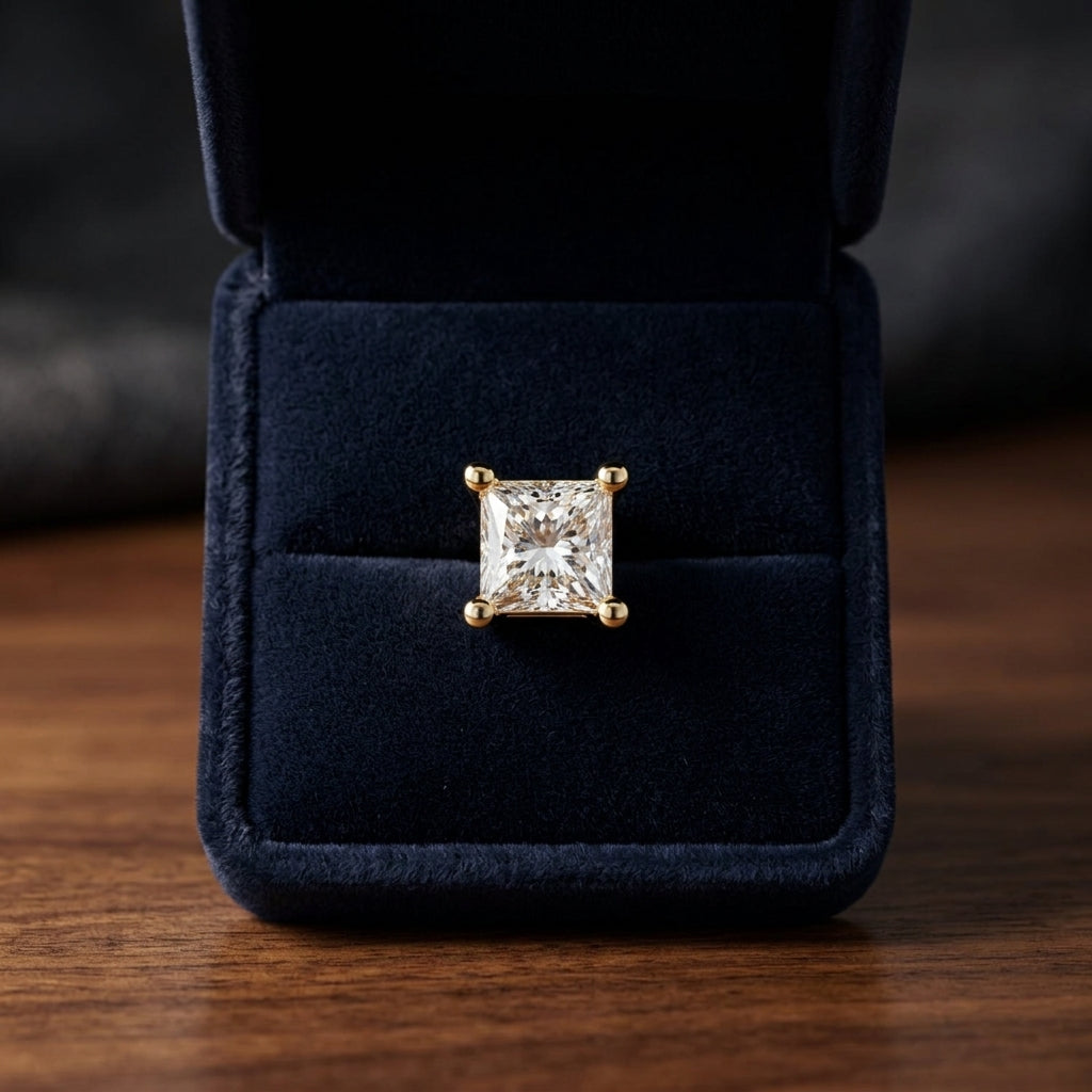 14k Yellow Gold 4-prong Princess Diamond Stud Earrings (1.07 Ct. T.w., Vs1-vs2 Clarity, H-i Color) — gift presentation