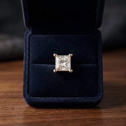 14k Yellow Gold 4-prong Princess Diamond Stud Earrings (1.07 Ct. T.w., Vs1-vs2 Clarity, H-i Color) — gift presentation