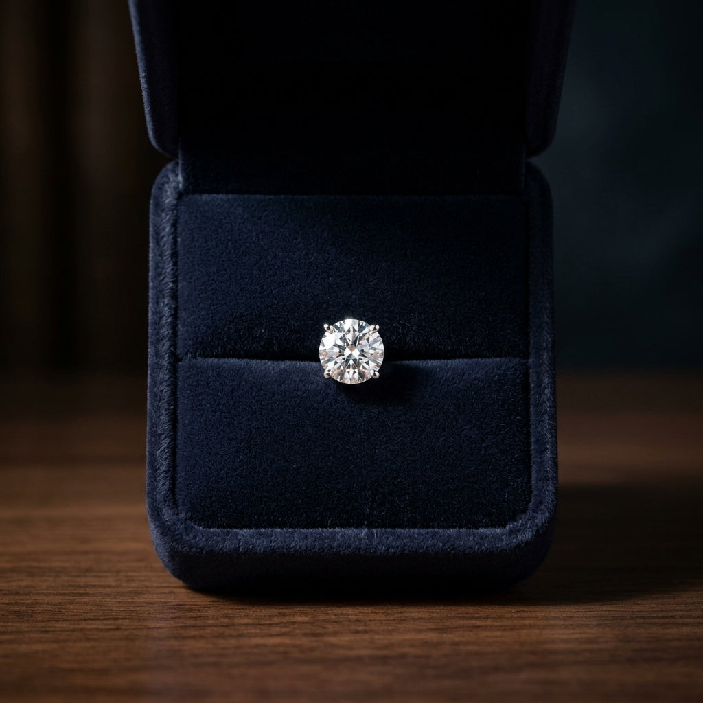 14k Yellow Gold 4-prong Round Brilliant Diamond Stud Earrings (0.75 Ct. T.w., Vs1-vs2 Clarity, F-g Color) — gift presentation