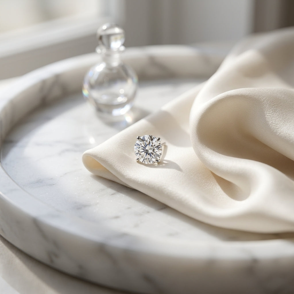 14k Yellow Gold 4-prong Round Brilliant Diamond Stud Earrings (0.75 Ct. T.w., Vs1-vs2 Clarity, H-i Color) — atelier still life