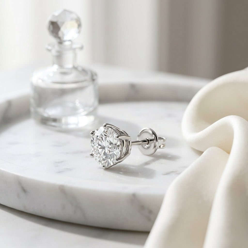 14k Yellow Gold 4-prong Round Brilliant Diamond Stud Earrings (1.06 Ct. T.w., Vs1-vs2 Clarity, F-g Color) — atelier still life