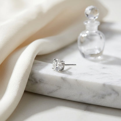 14k Yellow Gold 4-prong Round Brilliant Diamond Stud Earrings (1 Ct. T.w., Si1-si2 Clarity, H-i Color) — atelier still life