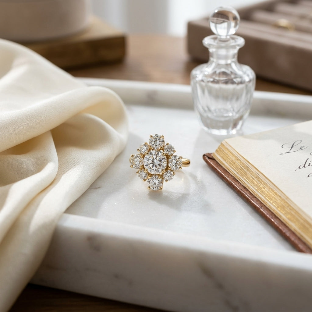 14k Yellow Gold 4-prong Round Brilliant Diamond Stud Earrings (1.06 Ct. T.w., Vs1-vs2 Clarity, H-i Color) — atelier still life