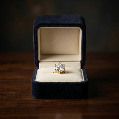 14k Yellow Gold 4-prong Round Brilliant Diamond Stud Earrings (2.09 Ct. T.w., Vs1-vs2 Clarity, H-i Color) — gift presentation