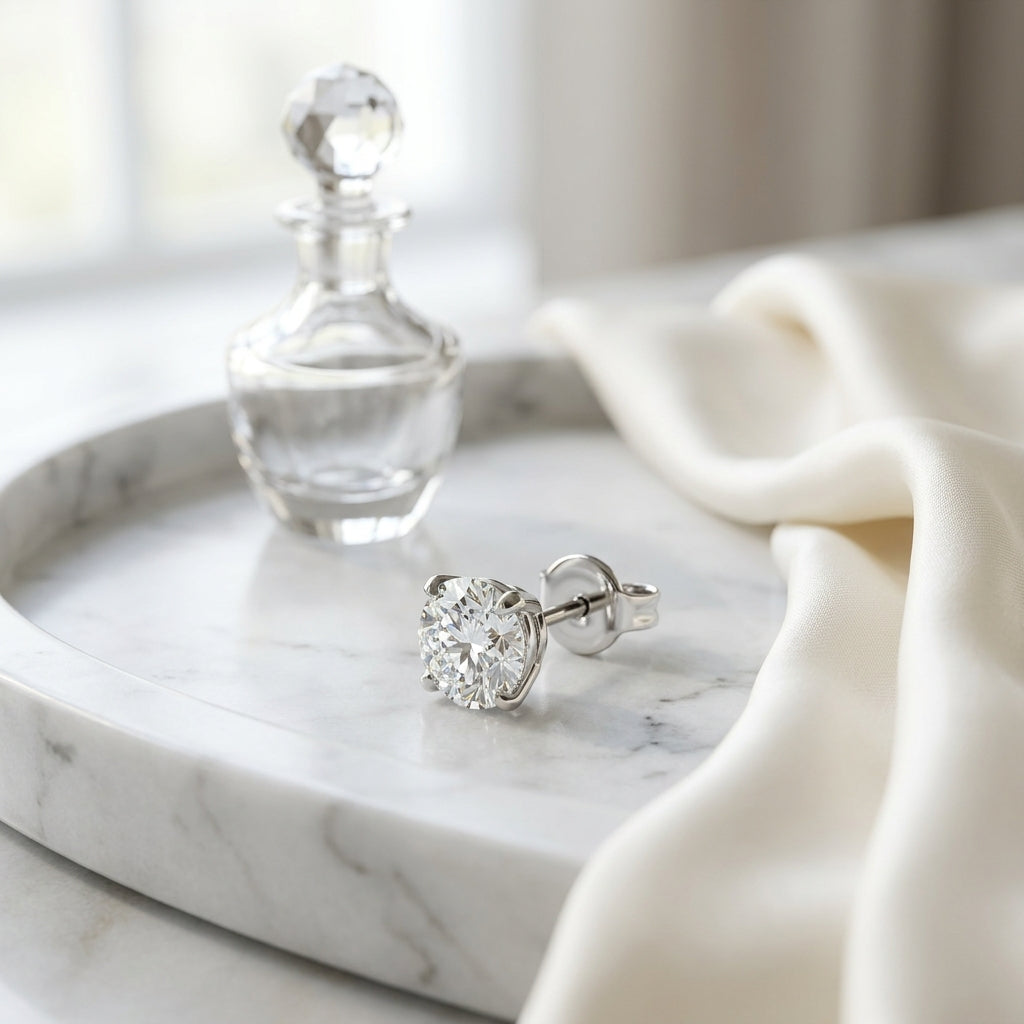 14k Yellow Gold 6-prong Round Brilliant Diamond Stud Earrings (1 Ct. T.w., Si1-si2 Clarity, H-i Color) — atelier still life