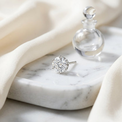 14k Yellow Gold 6-prong Round Brilliant Diamond Stud Earrings (1.06 Ct. T.w., Vs1-vs2 Clarity, H-i Color) — atelier still life